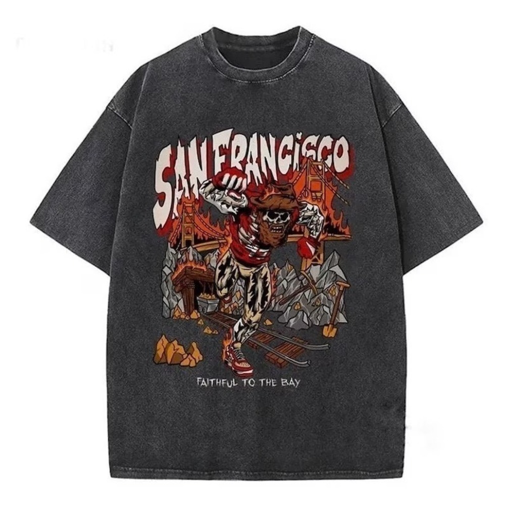 NFL San Francisco 49Ers Skull Retro Football Fan Unisex T-Shirt